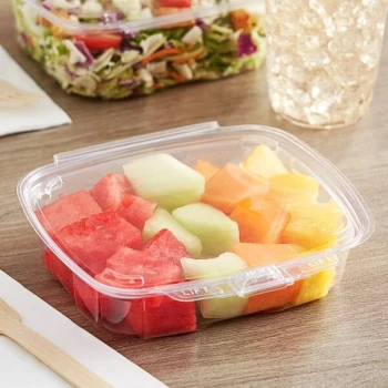 Good Natured GoodGuard™ 20 oz. Tamper-Resistant, Tamper-Evident Clear PLA Multi-Purpose Clamshell Package - 180/Case