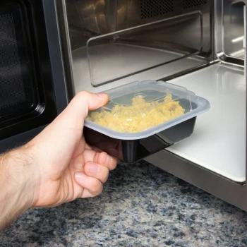 Pactiv Newspring NC-818-B 12 oz. Black VERSAtainer Rectangular Microwavable Container with Lid - 150/Case