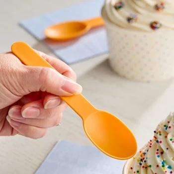 Choice Orange Heavy Weight Polypropylene Plastic Frozen Yogurt Spoon - 1,000/Case