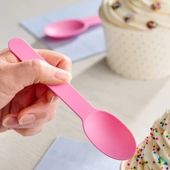 Choice Pink Heavy Weight Polypropylene Plastic Frozen Yogurt Spoon - 1,000/Case