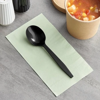 Choice Black Heavy Weight Polypropylene Plastic Soup Spoon - 1,000/Case