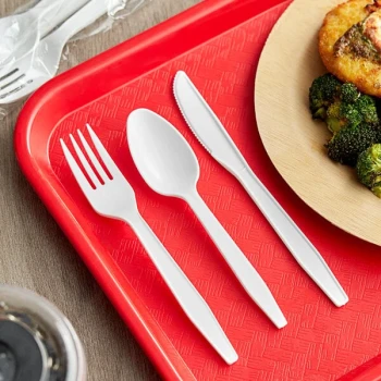 Choice White Heavy Weight Polypropylene Plastic Cutlery Pack - 250/Case