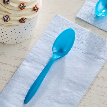 Choice Blue Medium Heavy Weight Polypropylene Plastic Teaspoon - 1,000/Case