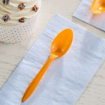 Choice Orange Medium Heavy Weight Polypropylene Plastic Teaspoon - 1,000/Case