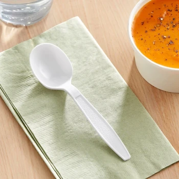 Choice White Extra Heavy Weight Polystyrene Plastic Soup Spoon - 1,000/Case