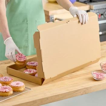 Choice 24" x 12" x 2" Kraft Corrugated Plain Bakery Box - 25/Bundle