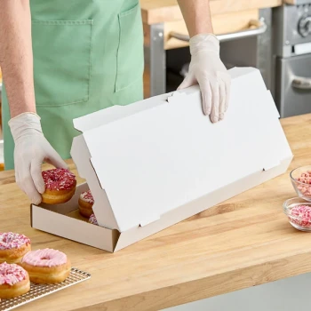 Choice 24" x 8" x 2" White Corrugated Plain Bakery Box - 50/Bundle