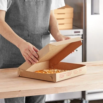 Choice 12" x 12" x 2" Clay Coated Customizable Kraft Pizza Box - 100/Bundle