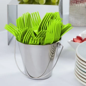Creative Converting 011123B 7 1/8" Fresh Lime Green Disposable Plastic Fork - 288/Case