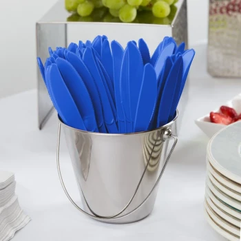 Creative Converting 010147 7 1/2" Cobalt Blue Heavy Weight Premium Plastic Knife - 288/Case