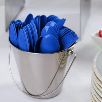 Creative Converting 6 1/8" Cobalt Blue Heavy Weight Plastic Spoon - 288/Case
