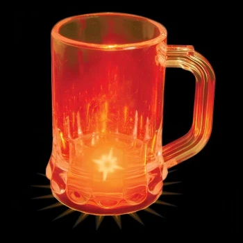 1.25 oz. Customizable Plastic Mini Mug with Orange LED Light - 100/Case