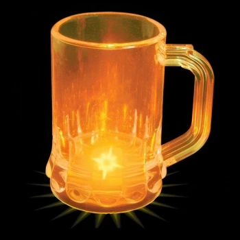 1.25 oz. Customizable Plastic Mini Mug with Yellow LED Light - 100/Case