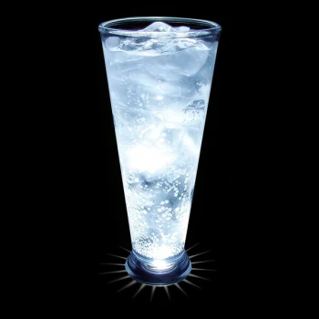 12 oz. Customizable Plastic Pilsner Cup with White LED Light - 50/Case