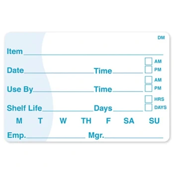 DayMark 113390C DissolveMark® 2" x 3" Dissolvable Food Rotation Labels - 6,000/Case
