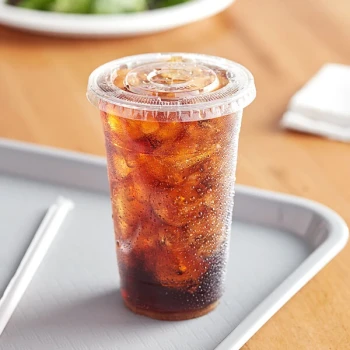 Choice 20 oz. Clear PET Plastic Cup with Flat Lid - 50/Pack