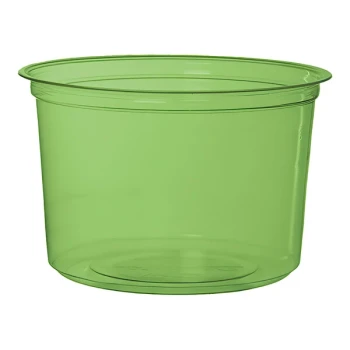 Eco-Products Veridian 16 oz. Compostable Round Green PLA Plastic Deli Container - 500/Case