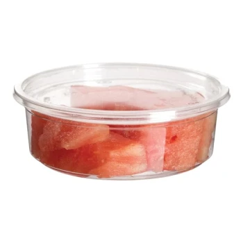 Eco-Products 8 oz. Compostable Round Clear PLA Plastic Deli Container - 500/Case