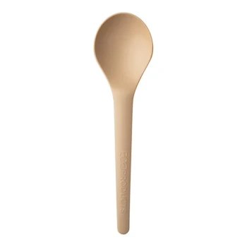 Eco-Products Veridian Plantware 6" Compostable Beige CPLA Plastic Soup Spoon - 1,000/Case