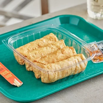 World Centric 24 oz. Compostable Rectangular Clear PLA Plastic Deli Container - 600/Case