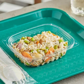 World Centric 8 oz. Compostable Rectangular Clear PLA Plastic Deli Container - 900/Case