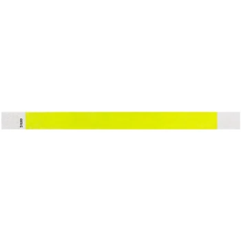 Carnival King Neon Yellow Disposable Customizable Wristband 3/4" x 10" - 500/Bag