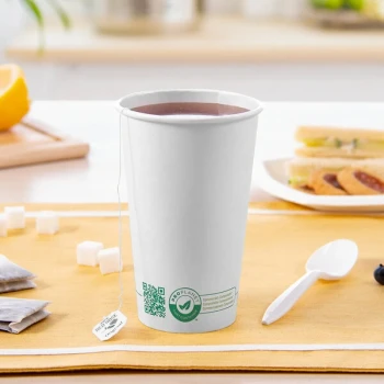 Solo 16 oz. Single Wall White Compostable PLA Paper Hot Cup - 1,000/Case