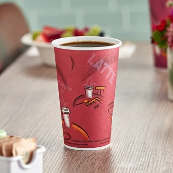 Solo 16 oz. Bistro Single-Sided Poly Paper Hot Cup - 1,000/Case
