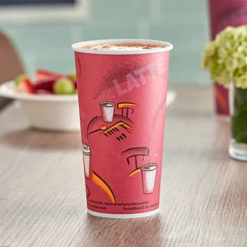 Solo 20 oz. Bistro Single-Sided Poly Paper Hot Cup - 600/Case