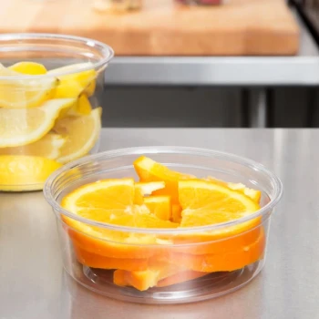 Fabri-Kal Alur 8 oz. Recycled Clear PET Plastic Round Deli Container - 500/Case