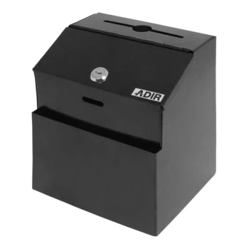ADIRoffice 7" x 6" x 8 1/2" Black Steel Wall Mounted Suggestion Box ADI631-01-BLK-2PK - 2/Pack