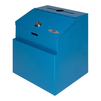 ADIRoffice 7" x 6" x 8 1/2" Blue Steel Wall Mounted Suggestion Box ADI631-01-BLU-2PK - 2/Pack