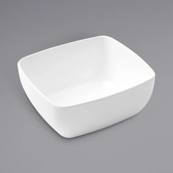American Metalcraft GGW76 Grab & Go 46 oz. White Rectangular Melamine Bowl