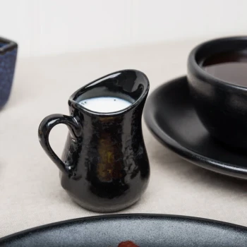 American Metalcraft PBBL2 2.5 oz. Black Artisanal Porcelain Bell Creamer