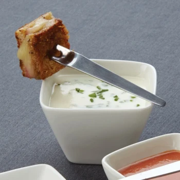 American Metalcraft PORB30 6.5 oz. White Square White Porcelain Sauce Cup - 6/Case