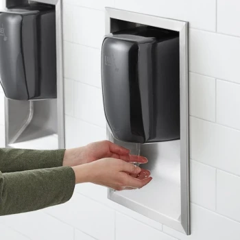 Lavex Black Stainless Steel Compact High Speed Automatic Hand Dryer with ADA Compliant Recess Kit