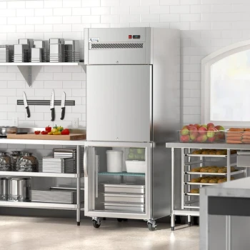 Avantco Z1-R2-BWMS 29" VersaHub WiFi-Enabled Right-Hinged Glass Half Door Stainless Steel Reach-In Refrigerator