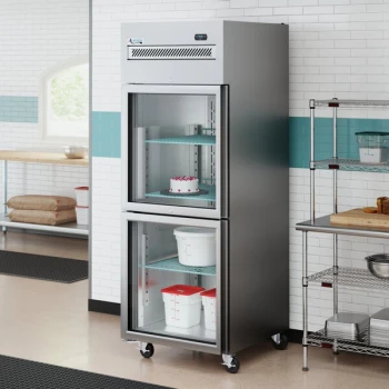 Avantco Z1-R2-G 29" Left-Hinged Glass Half Door Stainless Steel Reach-In Refrigerator