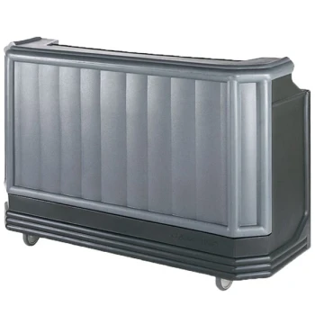 Cambro BAR730DX420 Granite Gray and Black Deluxe Cambar® 73" Portable Bar with 7 Bottle Speed Rail, Cold Plate, and Soda Gun