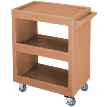 Cambro BC2254S157 Coffee Beige Three Shelf Service Cart - 28" x 16" x 32 1/4"