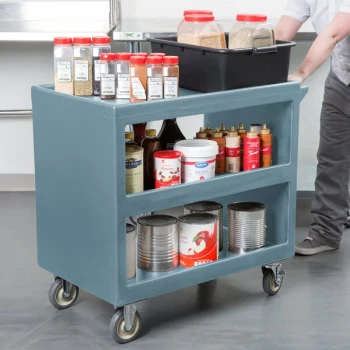 Cambro BC235 Slate Blue Three Shelf Service Cart - 37 1/4" x 21 1/2" x 34 5/4"