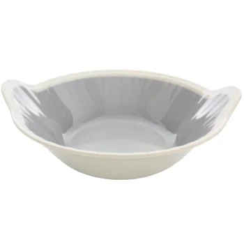 Thunder Group SD5612H Graham 2 Qt. Gray Melamine Bowl with Ivory Edge and Handles