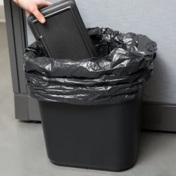 Continental 2818BK 28 Qt. / 7 Gallon Black Rectangular Wastebasket