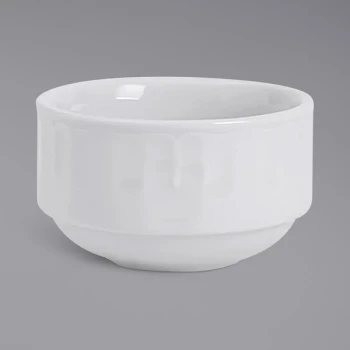 Tuxton TuxTrendz Charleston Bright White 8 oz. Embossed Bouillon China Cup - 36/Case