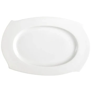 CAC PHA-14 Philadelphia 13 1/2" Super White Porcelain Platter - 12/Case
