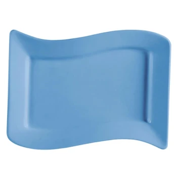 CAC SOH-14LB Color Soho 13 1/2" x 8 7/8" Light Blue Rectangular Stoneware Platter - 12/Case