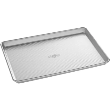 Chicago Metallic 20800 22 Gauge Glazed 12 5/16" x 17 1/4" Wire in Rim Aluminized Steel Jelly Roll Pan