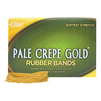 Alliance 20195 Pale Crepe Gold #19 Rubber Bands, 6 lb. - 1,890/Box
