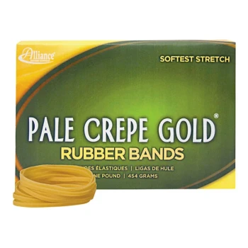 Alliance 20325 Pale Crepe Gold #32 Rubber Bands, 12 lb. - 1,100/Box