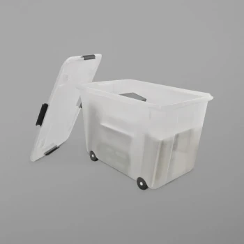 Advantus 34009 15 Gallon Legal/Letter Size Clear Plastic Rolling Storage Box